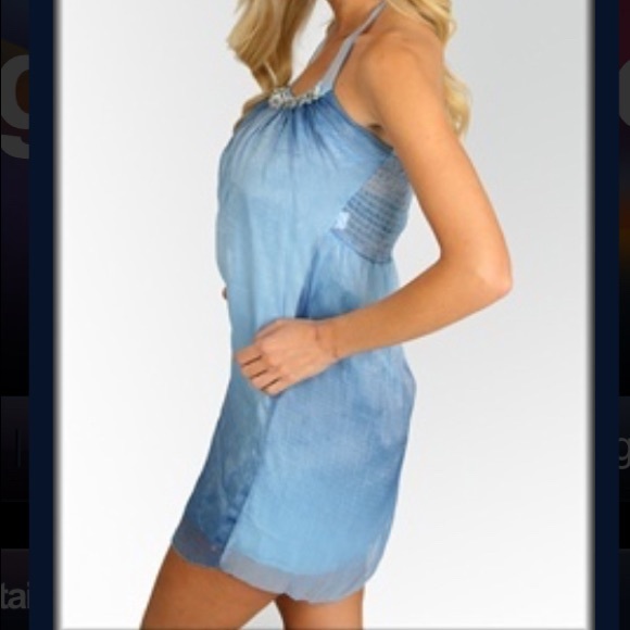 Blue Dress Gem Halter Layered - Picture 3 of 4